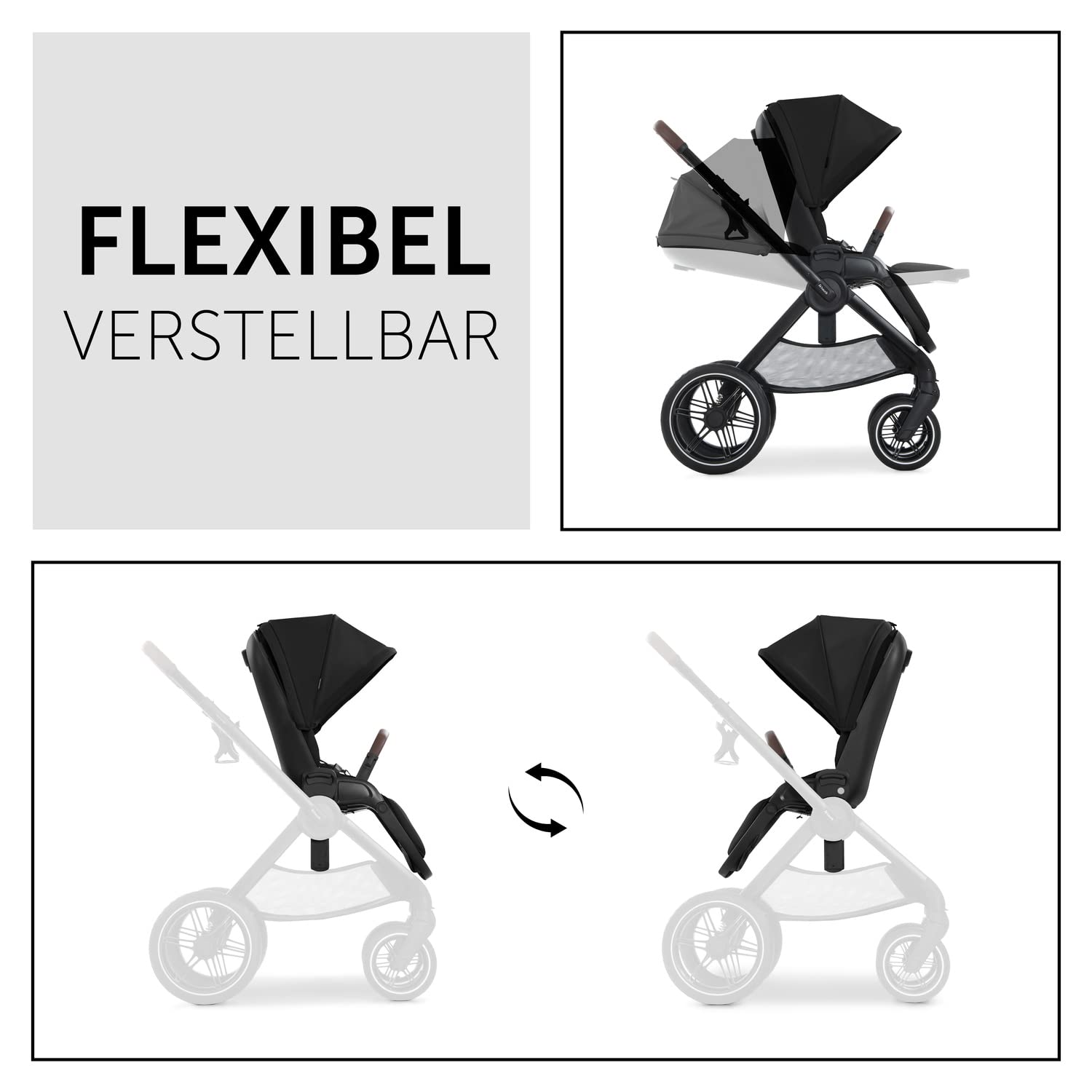 hauck Kinderwagen mit Beindecke Walk N Care ab Geburt bis 22 kg mit Liegefunktion, Becherhalter, Sitz Wendbar & Höhenverstellbar, Gummireifen, Teleskopgriff, UPF 50+, Zusammenklappbar (Dark Navy Blue9
