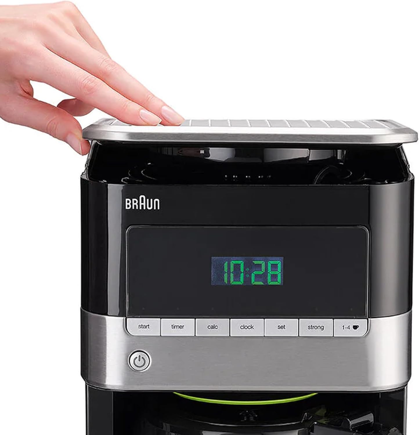 Braun Household PurAroma 7 Macchina da caffè KF 7125 – Macchina da caffè filtro con caraffa termica e funzione timer, Caffettiera per un aroma unico, 1000 Watt, Nero/Acciaio inox