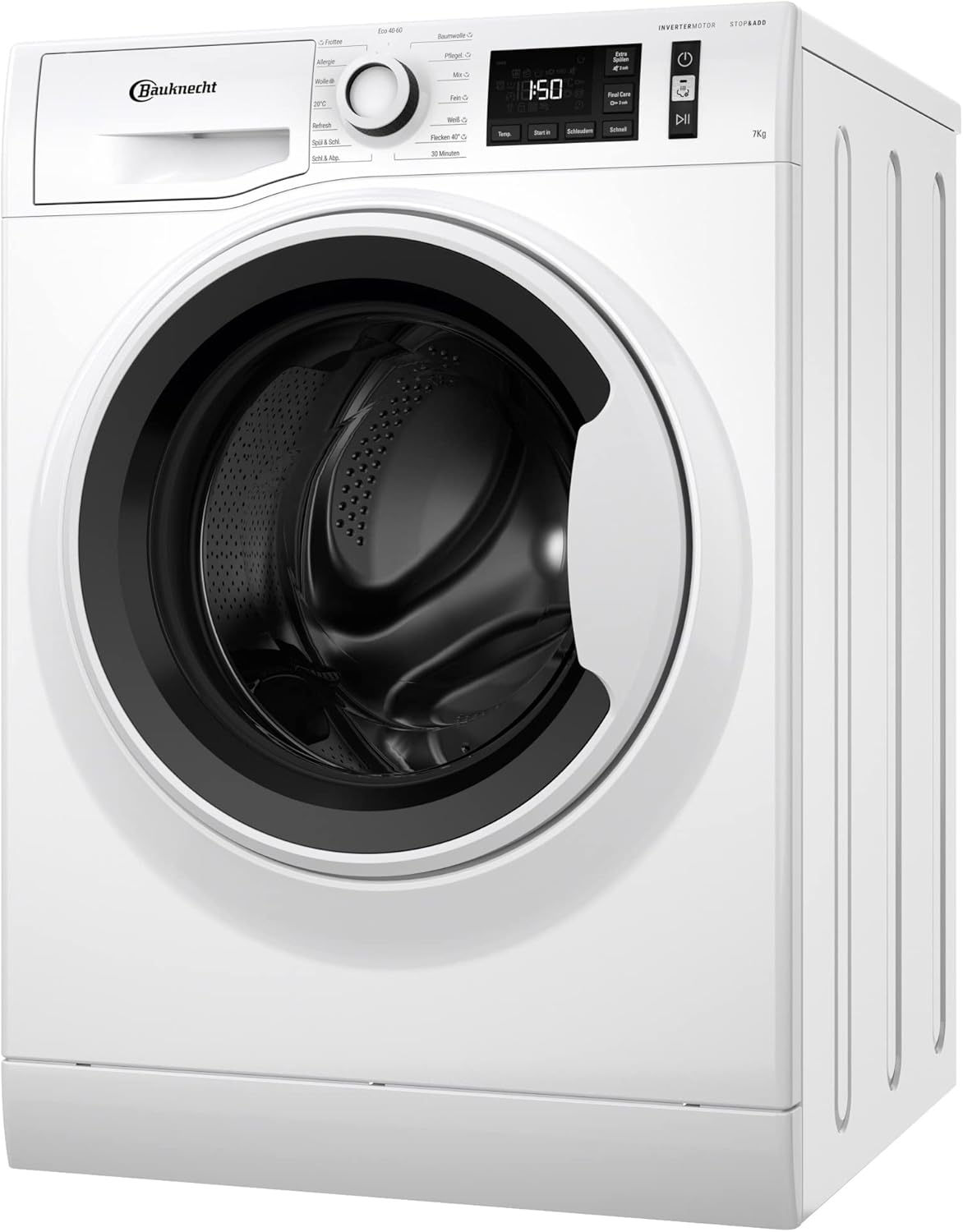 Bauknecht W Active 711 B Lavatrice a Carica Frontale/ 7kg/ 1400 giri/min/Potente Rimozione delle Macchie/Programmi a Vapore/Steam Hygiene con Antivirus/Steam Refresh/Funzione Stop&Add/Motore Dynamic Inverter