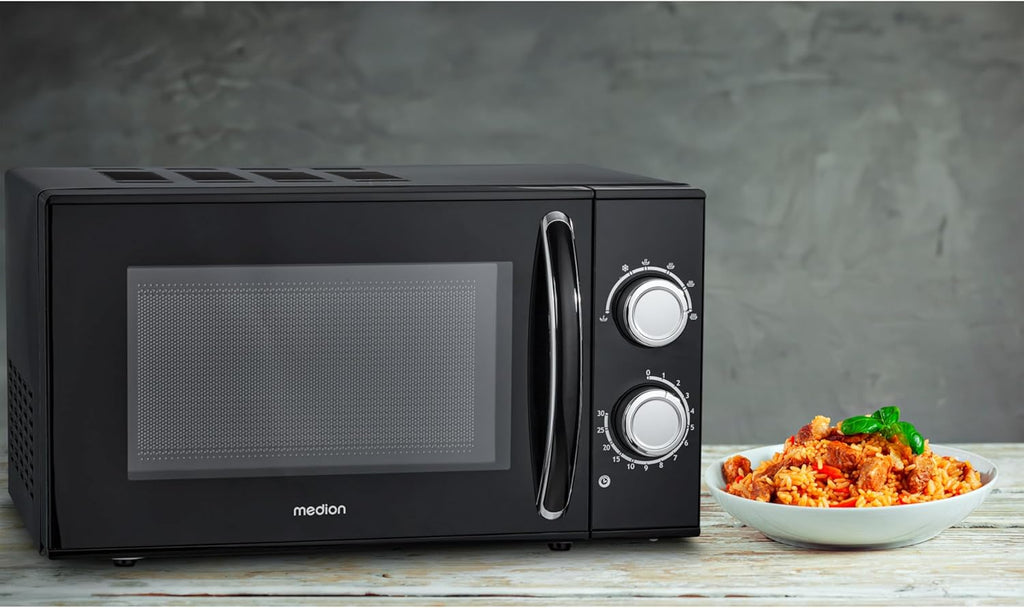 MEDION Forno a microonde (20 litri, 700 watt, compatto e salvaspazio, 5 livelli di potenza, funzione scongelamento, timer, MD11475) bianco