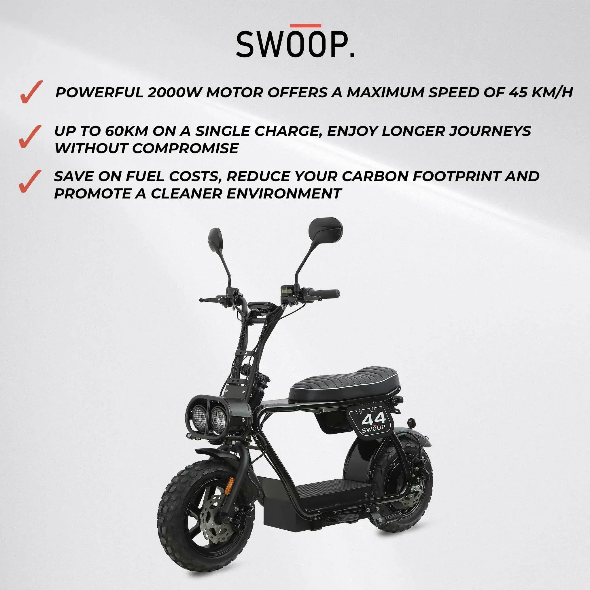 Monopattino elettrico Swoop Turbo 2000W nero