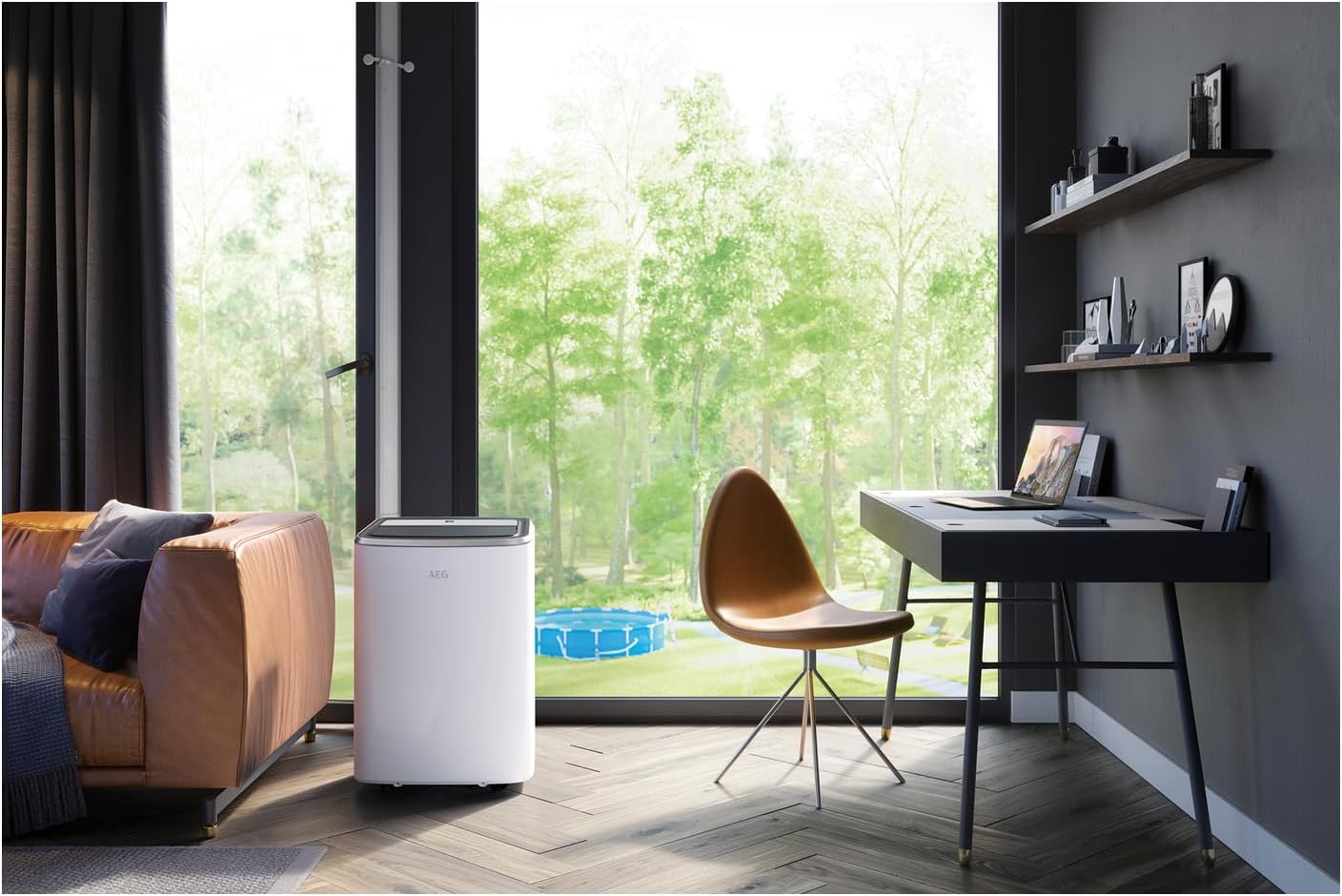 Condizionatore portatile AEG Chillflex Pro AXP26U338CW / display LED / pulsanti touch / telecomando / 30-40 m² / funzione di raffreddamento / ventilatore / funzione di deumidificazione / automatico / bianco/argento/nero
