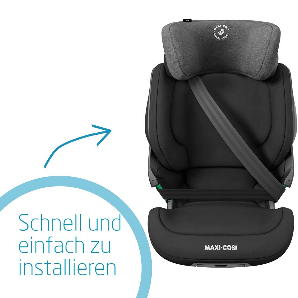 Maxi-Cosi Kore i-Size Seggiolino Auto, 3,5–12 anni, 100–150 cm, Seggiolino ISOFIX, Altezza/larghezza regolabile, Side Protection System Plus, Installazione facile e veloce, Authentic Graphite