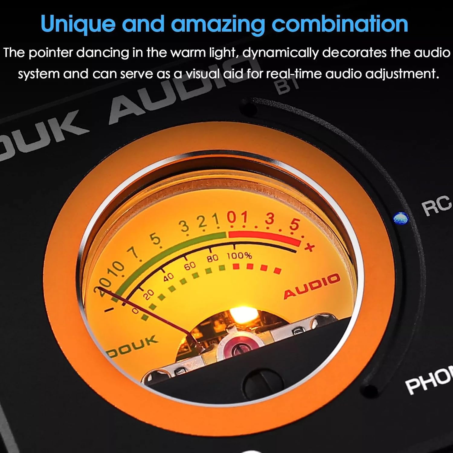 Douk Audio ST-01 PRO Amplificatore HiFi, Mini Amplificatore a Valvole da 200W con Bluetooth 5.0, VU Meter, Ingresso USB DAC Coassiale/Ottico (ST-01PRO)
