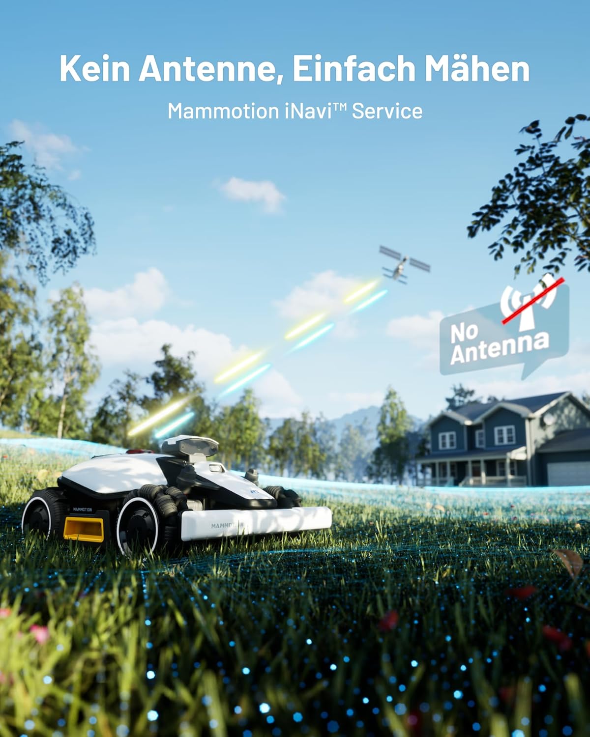 MAMMOTION LUBA 2 AWD 3000X Robot Rasaerba senza Filo Perimetrale, NetRTK+Vision, Nessuna Antenna RTK Necessaria, Mappatura Automatica, Consigliato 3000m², Max. 3600m², con Modulo 4G, Pendenza 80%