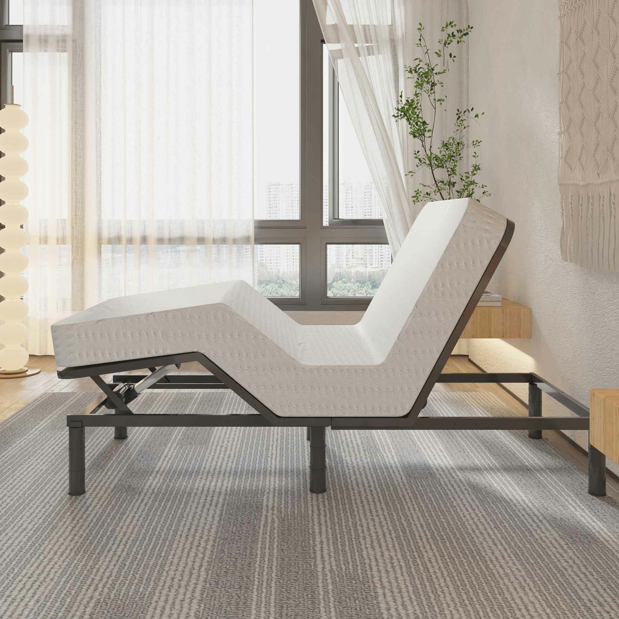 Lykke Verstellbar Bett Nordic Deluxe 90x200cm, schwarz