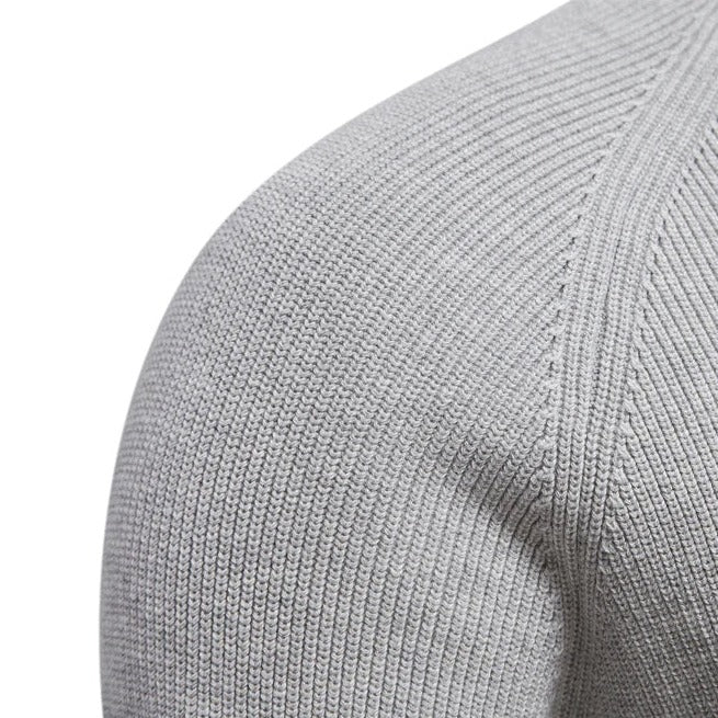 Halb-Reiverschluss Steppstrickpullover für Herren