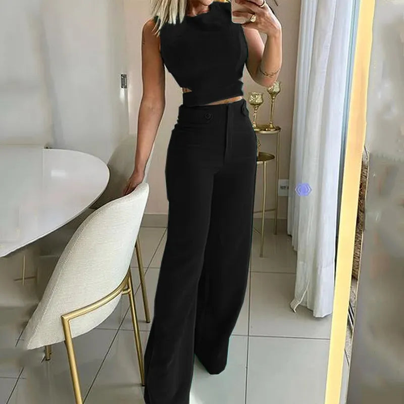 Jasmin - Schickes Cropped Terno Oberteil und Hose für Frauen