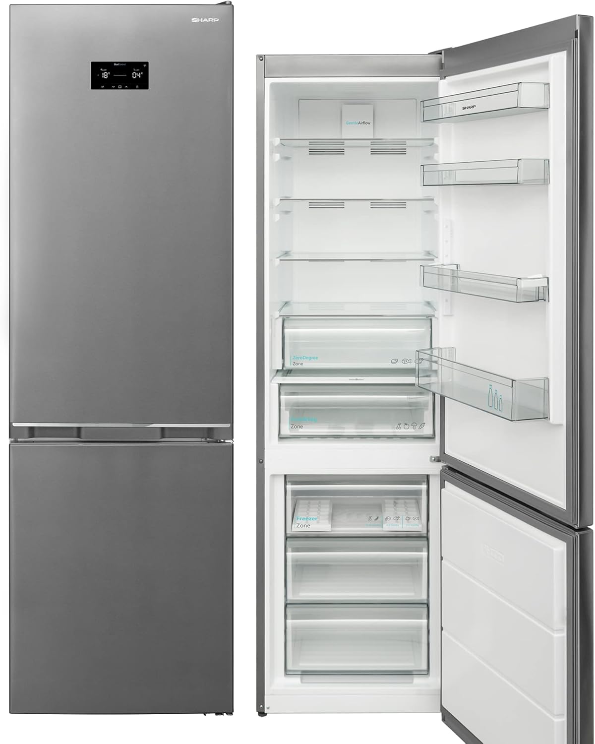Sharp SJ-BA20DHXIC-EU Frigorifero Combinato NoFrost Inox Look