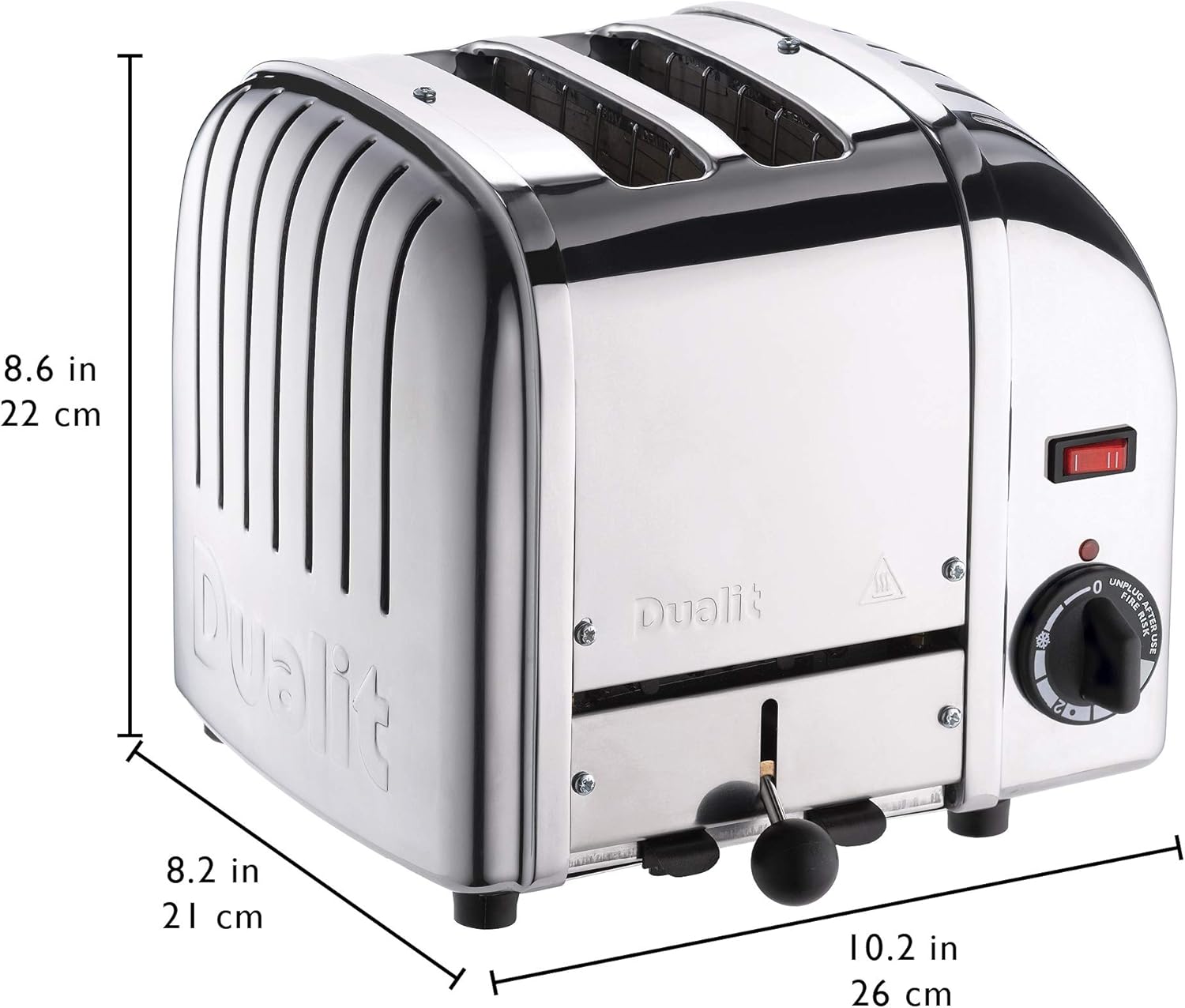 Tostapane Dualit 20245 Classic 2 fette Vario, 1200 W, Acciaio inossidabile lucidato