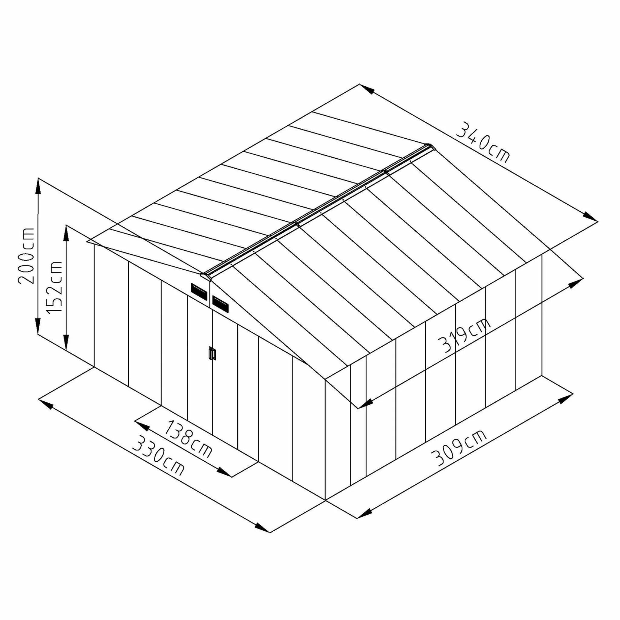 Fornorth Gerteschuppen, 10,85 m², Verde