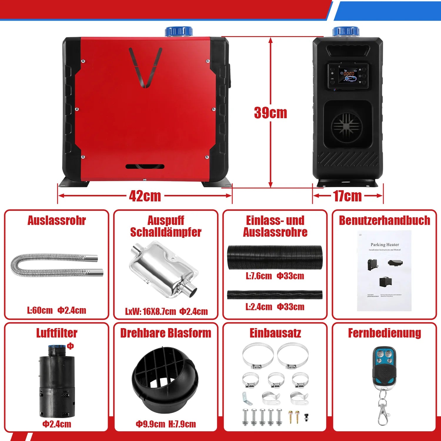 Riscaldatore da parcheggio diesel Sonnewelt 8KW 12V LCD APP