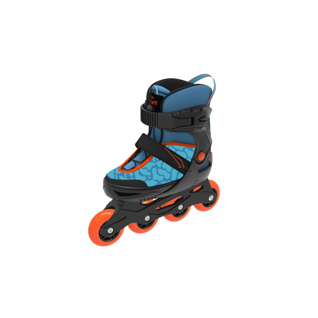 Pattini in linea morbidi per bambini CRIVIT, con aiuto per l'inserimento e maniglia di trasporto (Blu, 29-33) - B-Ware buono