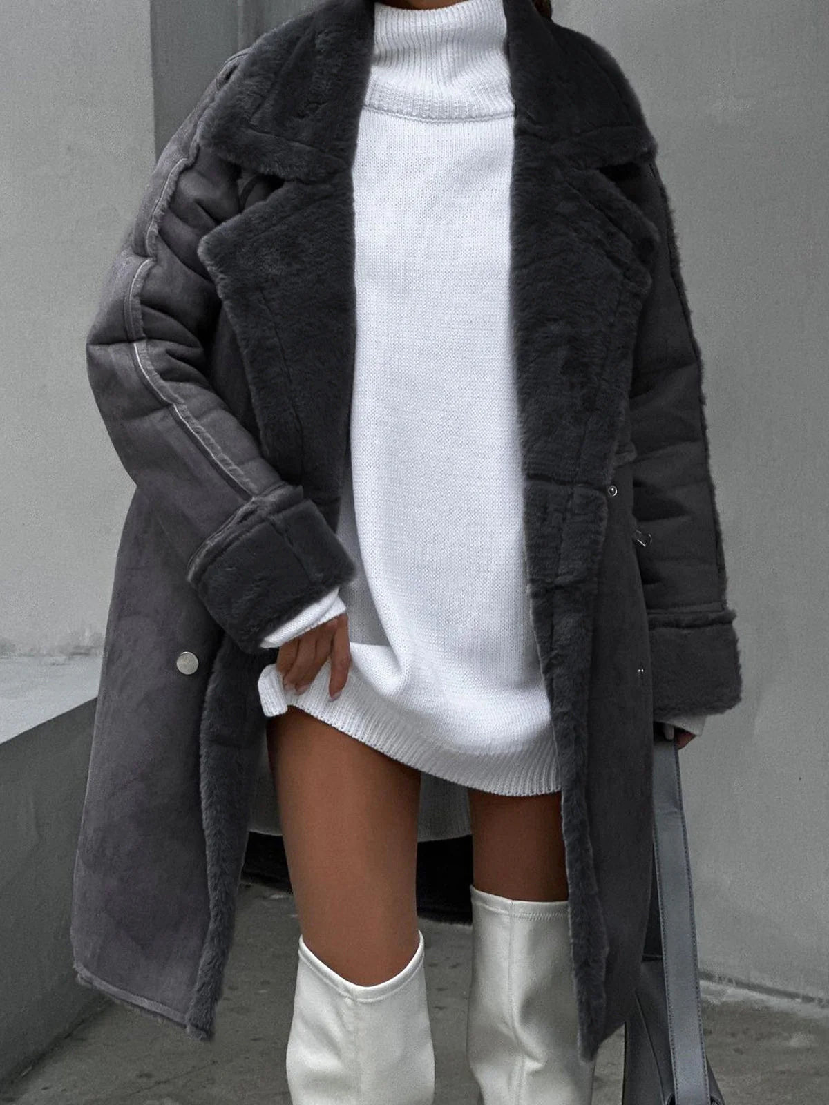 Comodo cappotto da donna in pile