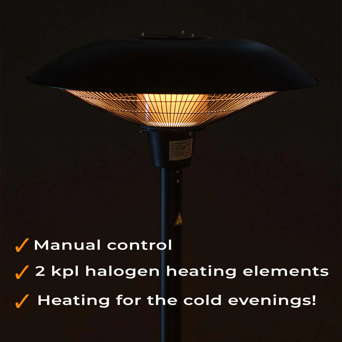 Fornorth Heizstrahler, stufa da terra premium 2000W, nera