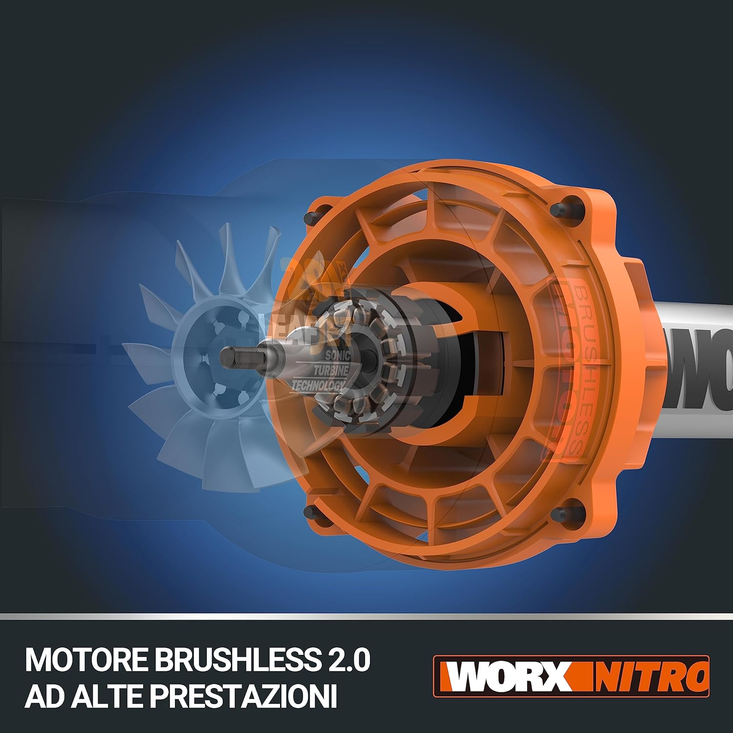 WORX NITRO 40V Profi Akku-Laubbläser WG585E.9 - starker bürstenloser Motor - 3 Geschwindigkeiten & 2 Modus - 266km/h Luftgeschwindigkeit - 1053m³/h Luftmenge - leicht & kompakt - ohne Akku & Ladegerät