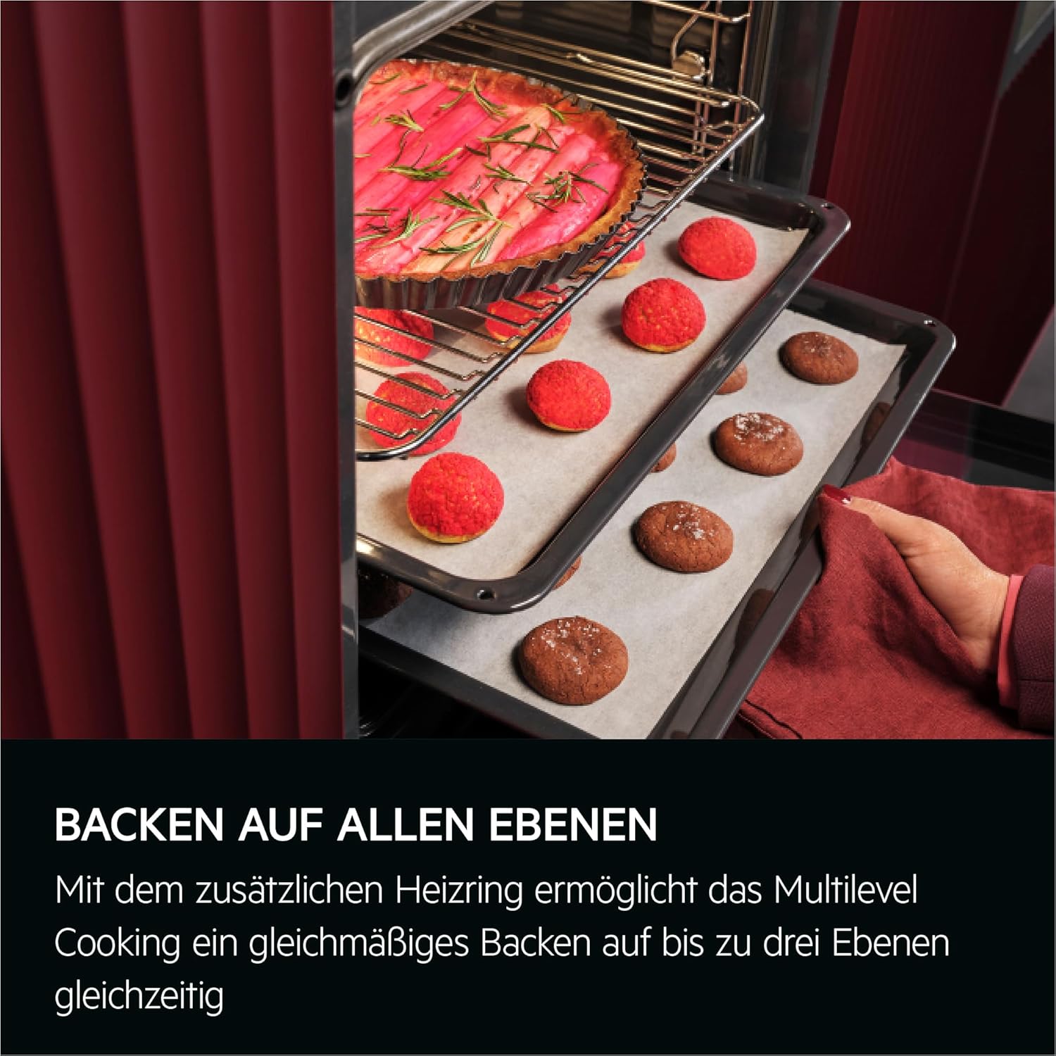 AEG Forno da incasso – Serie 5 AirFry: Risultati di cottura uniformi su 3 livelli – Pulizia Pirolitica – 25 Programmi automatici – Display touch LED – Riscaldamento rapido – Nero – BPE53516AB