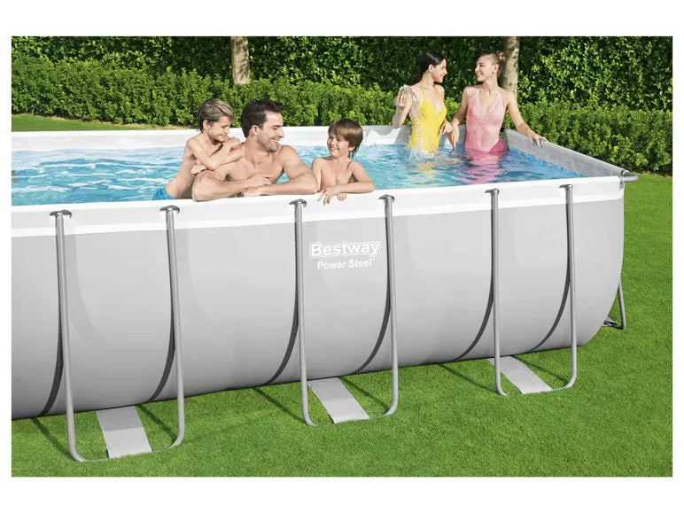 Power Steel™ Piscina con telaio in acciaio e pompa filtro, circa L 412 x P 201 x A 122 cm