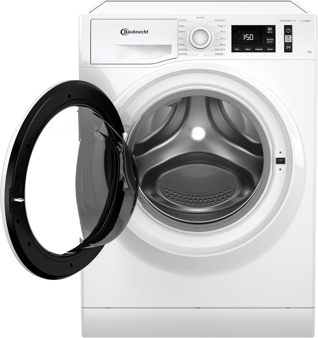Bauknecht W Active 8A Lavatrice a carica frontale/ 8kg/ potente rimozione delle macchie/ programmi a vapore/ opzione Steam Hygiene/ classe di efficienza energetica A/ funzione Stop&Add/ motore ProSilent [Classe energetica A]