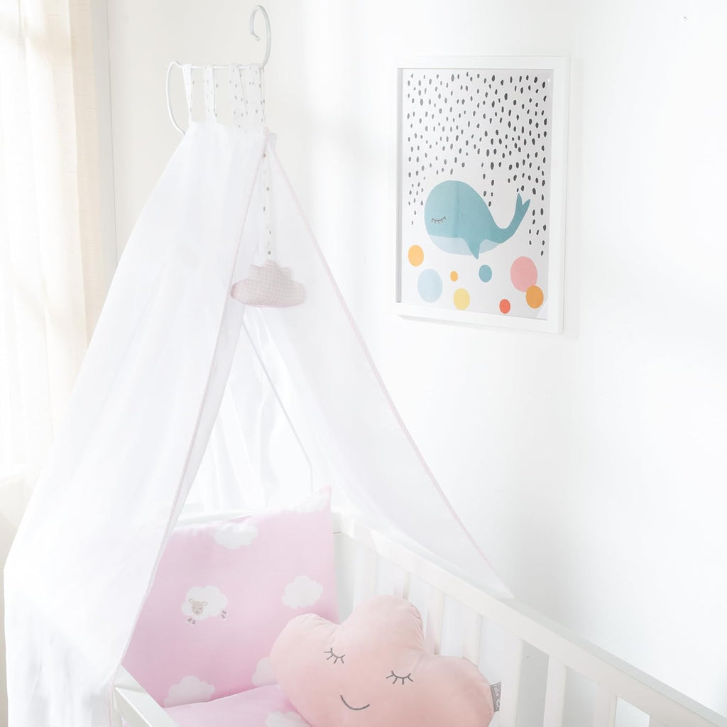 roba Babywiege 40 x 90 cm Adam & Eule - Stubenwagen & Wiege mit Rollen - Bett Set komplett mit Feststellfunktion - Inkl. textiler Ausstattung - Holz weiß