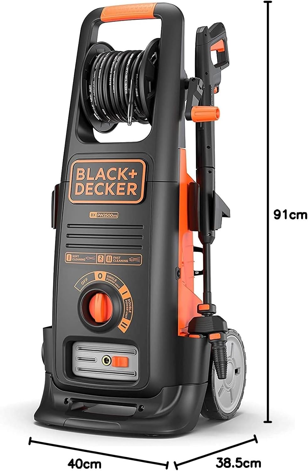 BLACK+DECKER Hochdruckreiniger BXPW2200PE mit Patio Cleaner Deluxe und Feste Bürste (2200 W, 150 bar, 440 l/h)