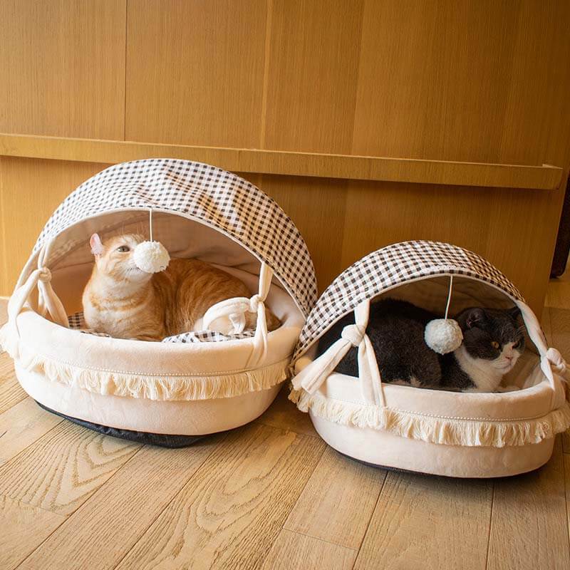 CozyPaws – Komfortables Halb-Katzenbett für entspannte Nickerchen