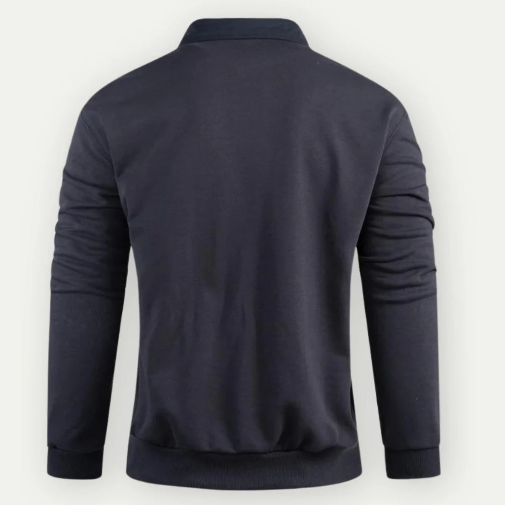 Felpa pullover classica da uomo con colletto