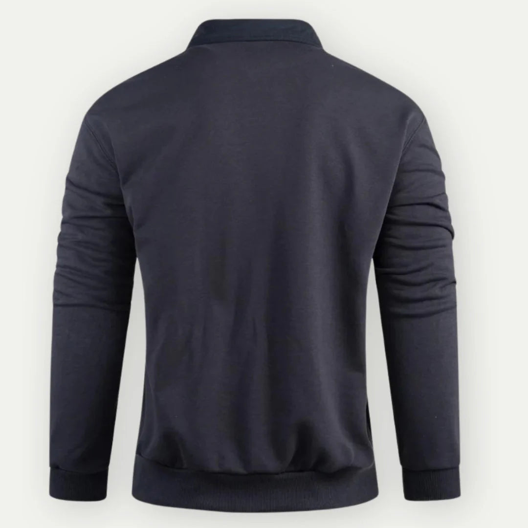 Felpa pullover classica da uomo con colletto