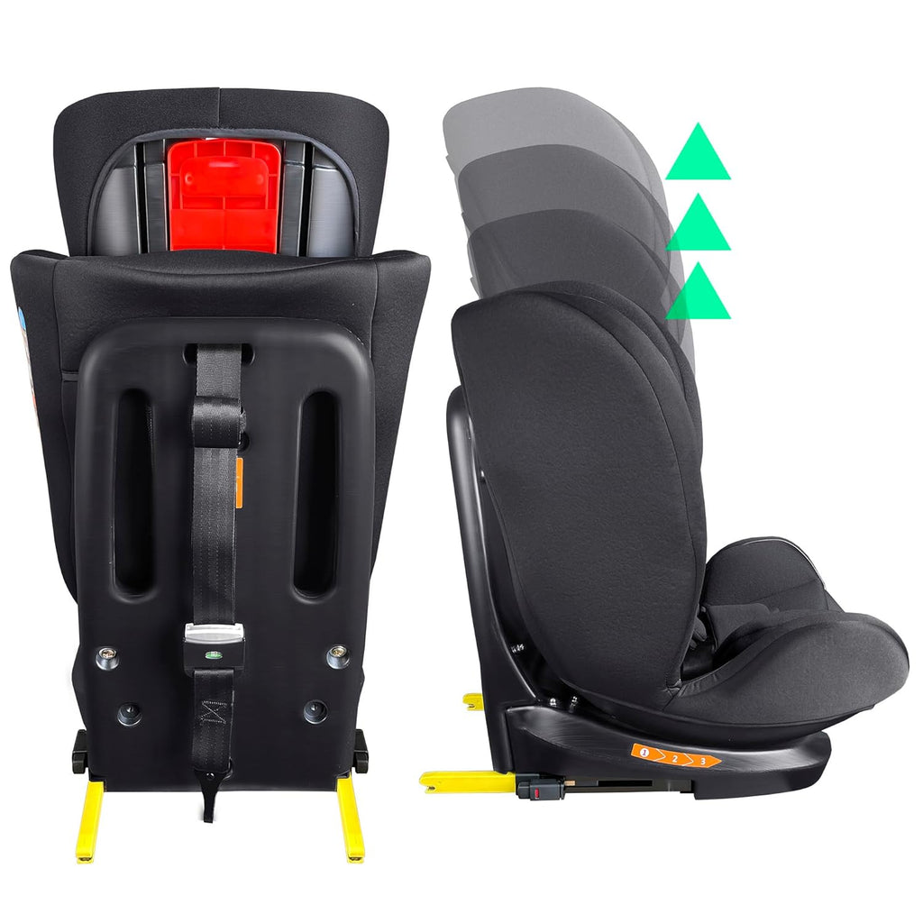 XOMAX XZ-16 Kindersitz drehbar 360° mit ISOFIX und Liegefunktion I mitwachsend I 0-36 kg, 0-12 Jahre, Gruppe 0/1/2/3 I 5-Punkt-Gurt und 3-Punkt-Gurt I Bezug abnehmbar, waschbar I ECE i-Size 129R