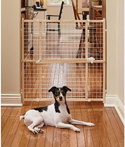 MidWest Homes for Pets Barriera/Cancelletto di Sicurezza per Animali Domestici, Modello 2944WWM-2, Altezza 112 cm, Estensibile da 74 a 127 cm di Larghezza, Grande, in Legno