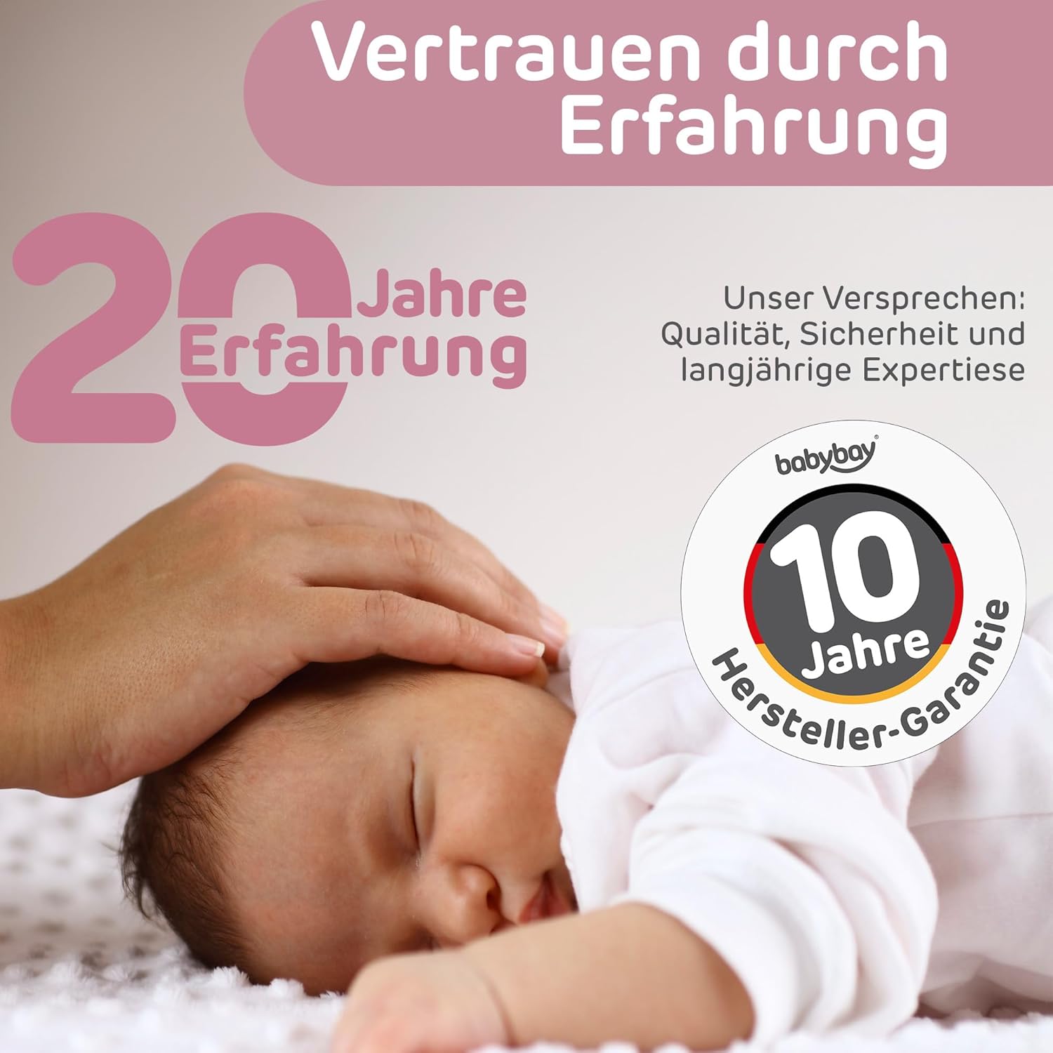 babybay Original Lettino da affiancare in massello di faggio / compatto e trasformabile / Lettino per bambini regolabile in altezza senza livelli preimpostati ed ecologico / Lettino evolutivo (laccato bianco) / inclusa Matratze