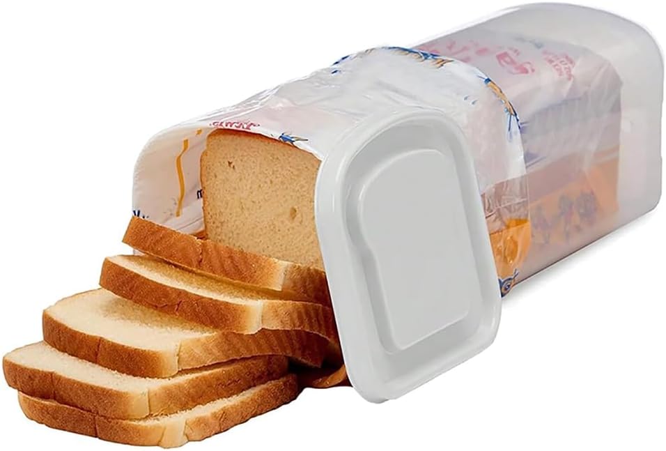 Tlilyy Scatola di pane trasparente in plastica, porta toast per la conservazione della freschezza con coperchio, contenitore per il pane croccante, contenitore per la conservazione del pane, facile da usare A