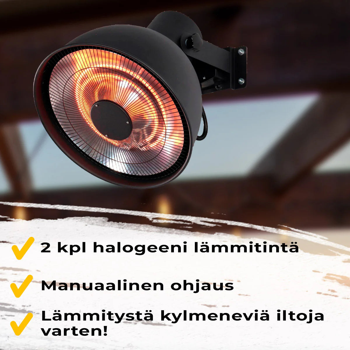 Fornorth Riscaldatore a parete Deluxe 2000W, nero