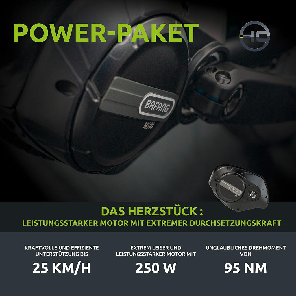 Highphoria Bici Elettrica Adulti, E-Bike 250W 25 km/h con Batteria, Motore Potente, Cambio a Catena, E-Mountain Bike con Forcella Ammortizzata Idraulica Pedelec per Uomo e Donna