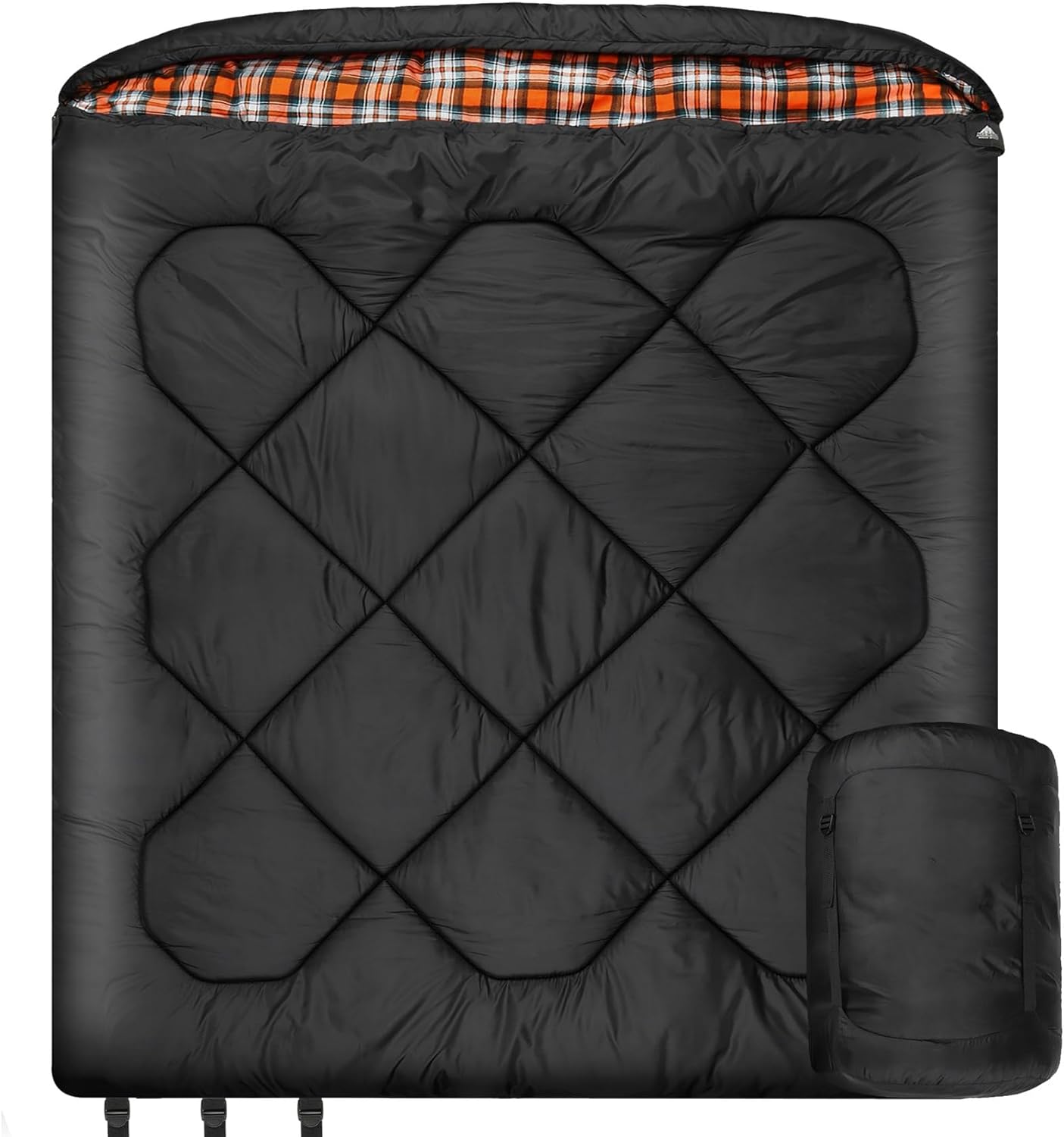 Mcota Winter 0 Grad Doppelschlafsack, Queen-Size-Größe, Schlafsack mit 100% Baumwoll-Flanellfutter, warm und wasserdicht, für 2 Personen Schlafsack für Camping, Angeln oder Jagd bei kaltem Wetter