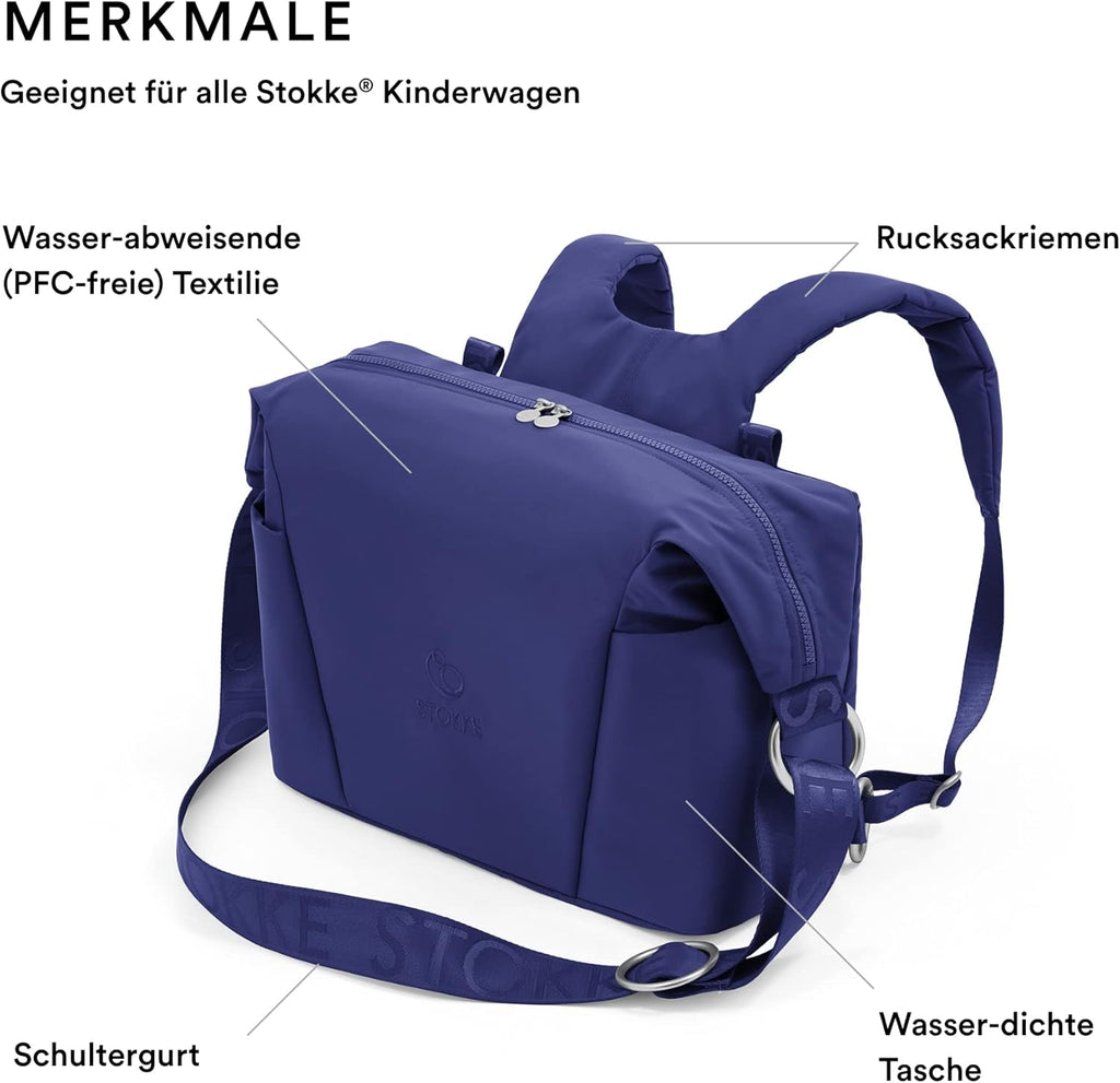 Stokke Xplory X Wickeltasche – Trageoption als Schultertasche oder Rucksack – Inklusive faltbarer Wickelunterlage & Beuteltasche – UPF 50+, wasserabweisend, leicht zu reinigen
