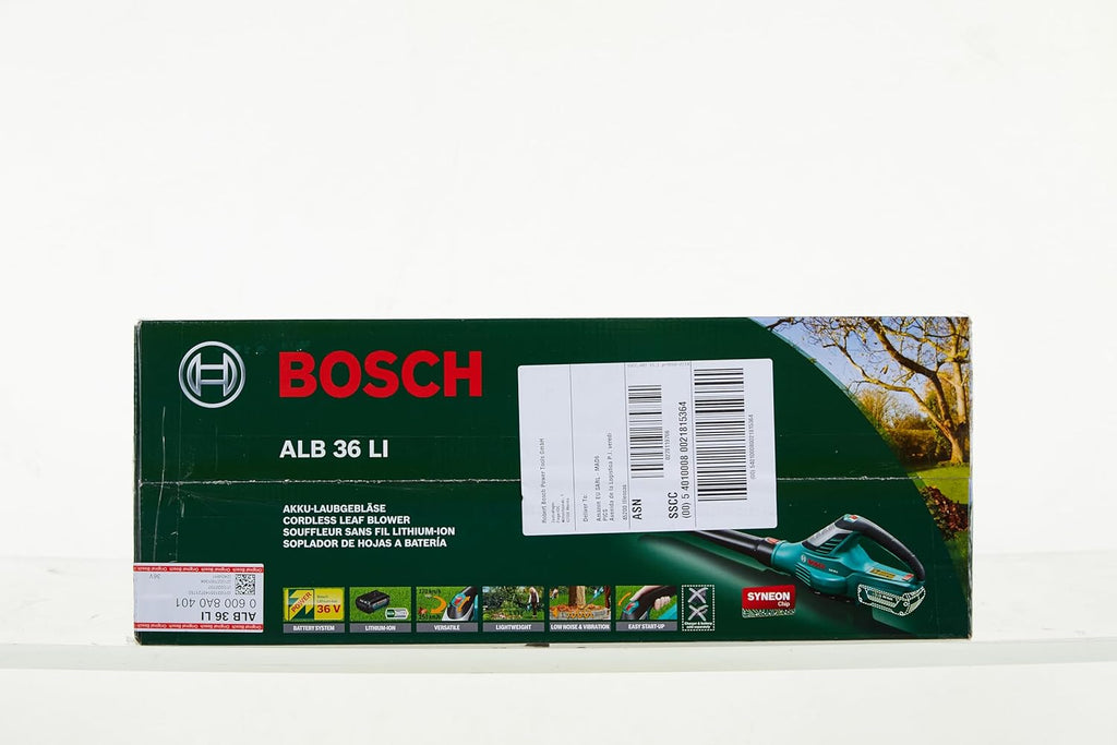 Bosch Home and Garden Soffiatore a batteria ALB 36 LI (senza batteria, scatola, velocità dell'aria: 180 - 260 km/h, sistema 36 Volt)