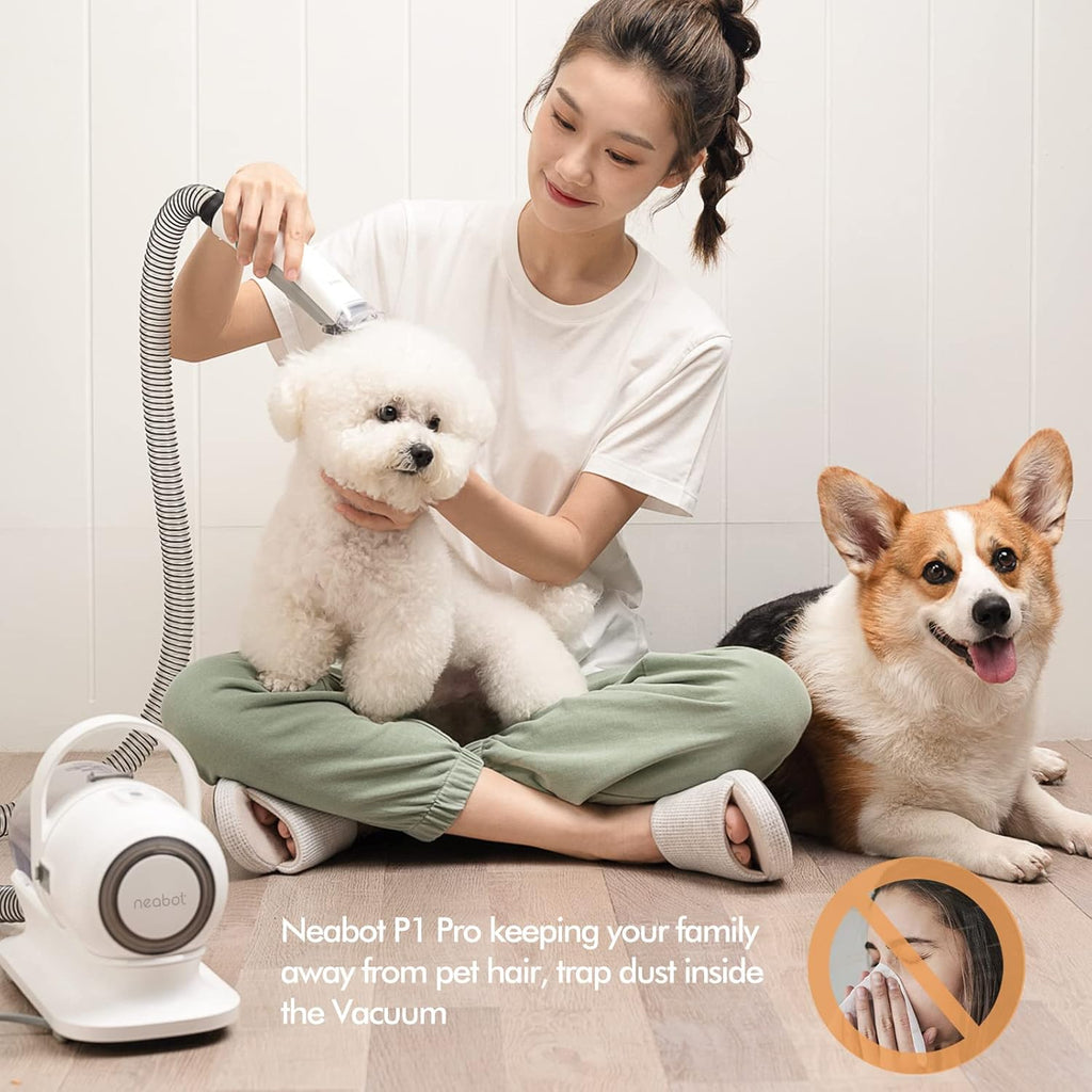 Neabot Neakasa P1 Pro Hundeschermaschine mit Tierhaar Staubsauger 13000 Pa Haustierpflegeset, leise Schermaschine Hund Katze Tierhaarschneidemaschine Tierhaarentferner, 5 bewhrten Pflegewerkzeugen