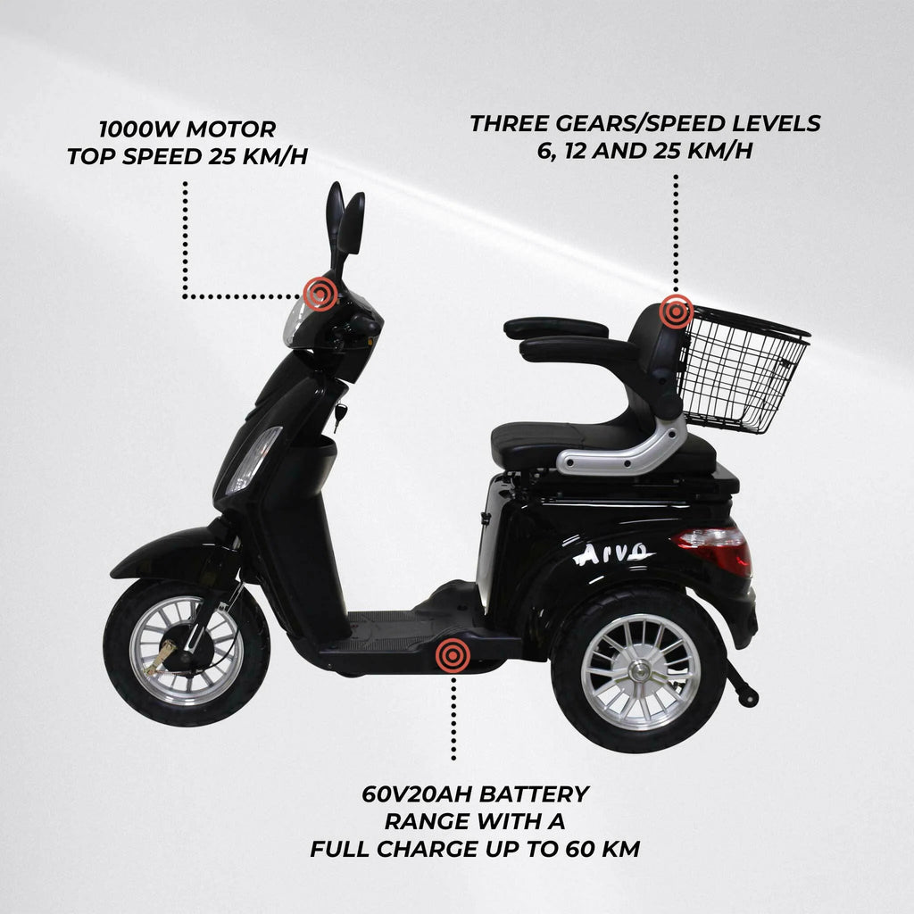 Arvo Scooter per Anziani P300 Nero