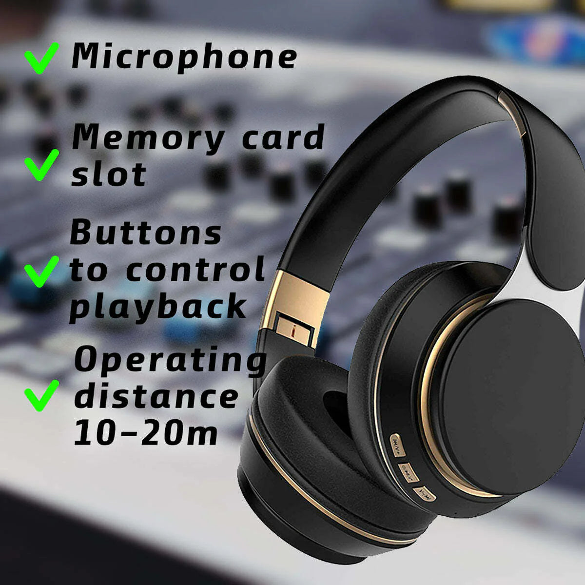 Kuura Bass Bluetooth Kopfhrer, Schwarz