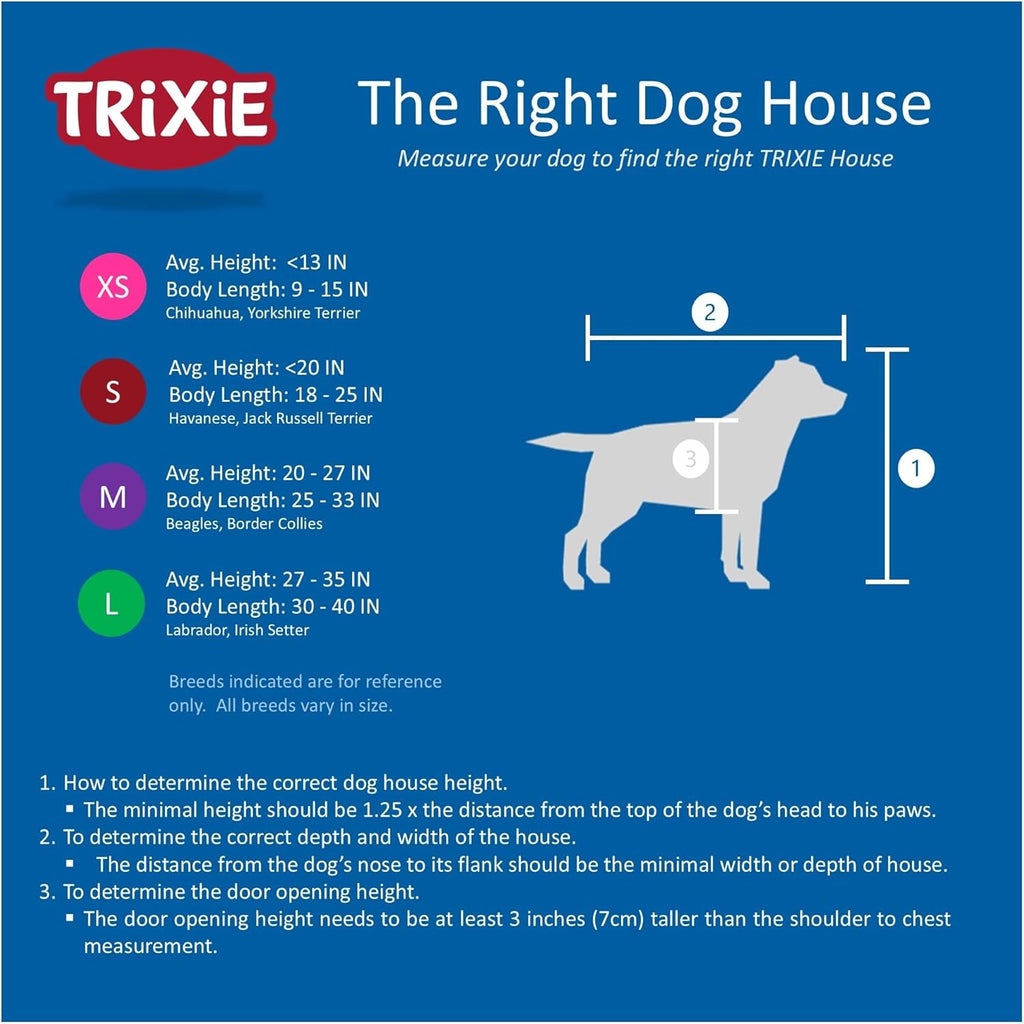 TRIXIE Cuccia per cani natura Classic tetto piatto, resistente alle intemperie e apribile, S–M: 85 × 58 × 60 cm, marrone - 39551