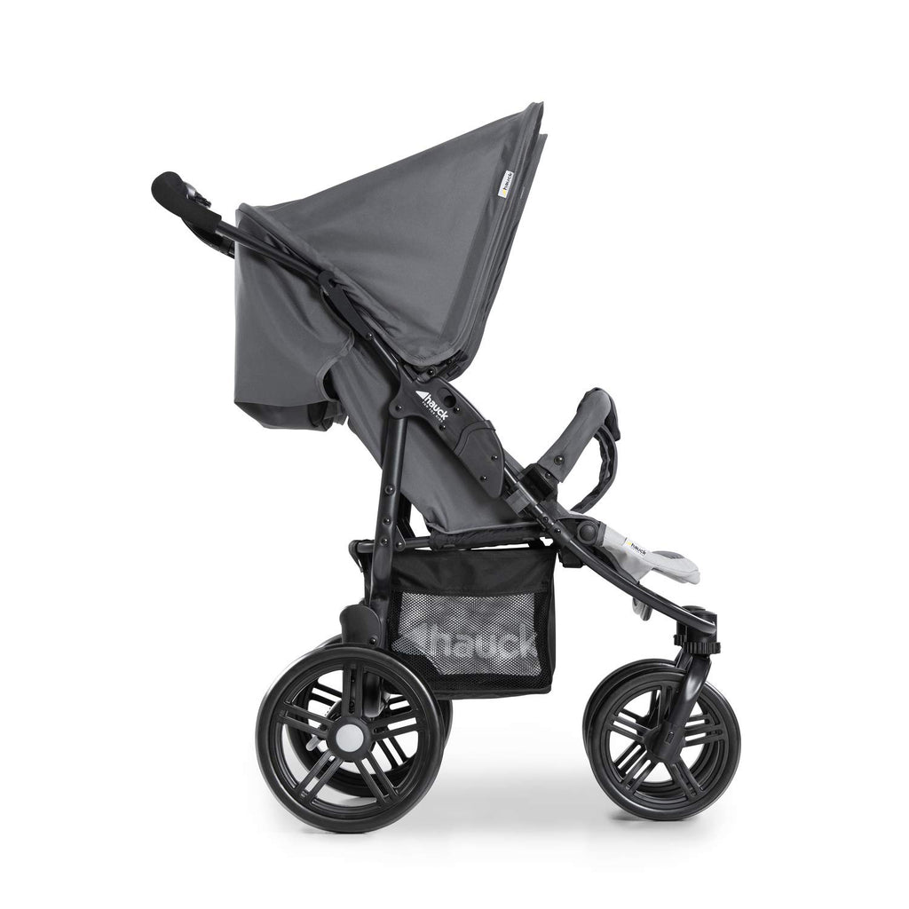 hauck Passeggino Gemellare Roadster Duo SLX, da 0 Mesi fino a 15 kg (circa 3 Anni), con Posizione Nanna, Cestino XL, Chiusura Facile e Compatta, Ruote Grandi (Grigio/Argento)