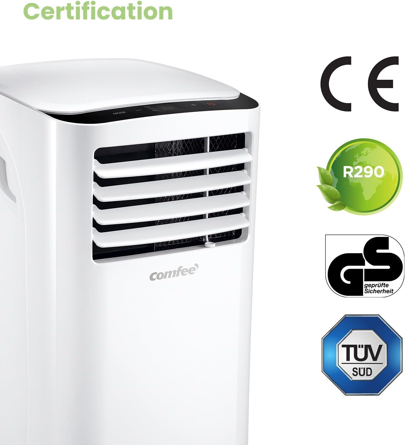 Comfee Condizionatore Portatile Easy Cool 2.0, 7000 BTU 2,0kW, Raffreddamento&Ventilazione&Deumidificazione, Adatto per Ambienti fino a 68m³(25㎡), Controllo tramite APP/Alexa/Google Home/IFTTT, Climatizzatore Portatile con Tubo di Scarico