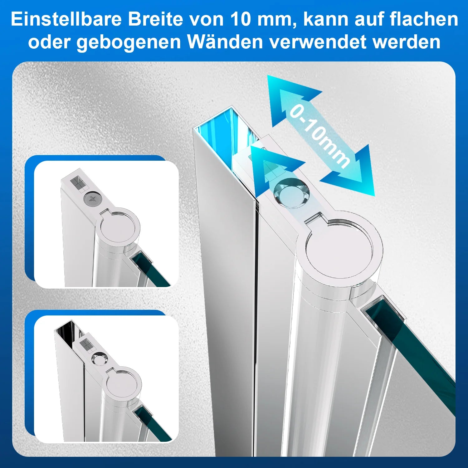 Sonnewelt Duschwand für badewanne Faltbare Glas Duschtrennwand