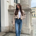 Lozenda - Schicke Cropped Trenchjacke