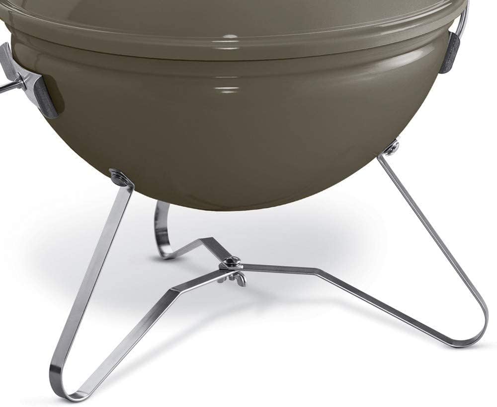 Weber Smokey Joe Premium Holzkohlegrill, Ø 37cm Grillfläche, portabeler BBQ Grill mit praktischem Tragebügel, porzellanemaillierten Deckel & Kessel - Smoke Gray (1126704)