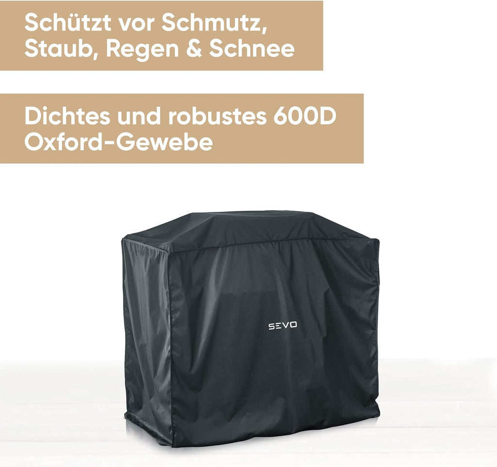 SEVERIN Grillabdeckung SEVO GTS für SEVERIN SEVO (SMART CONTROL) GTS, Grill Abdeckhaube aus wasserdichtem 600D Oxford-Gewebe, robuste Grillhaube gegen Witterung, schwarz, ZB 8128, 10.6