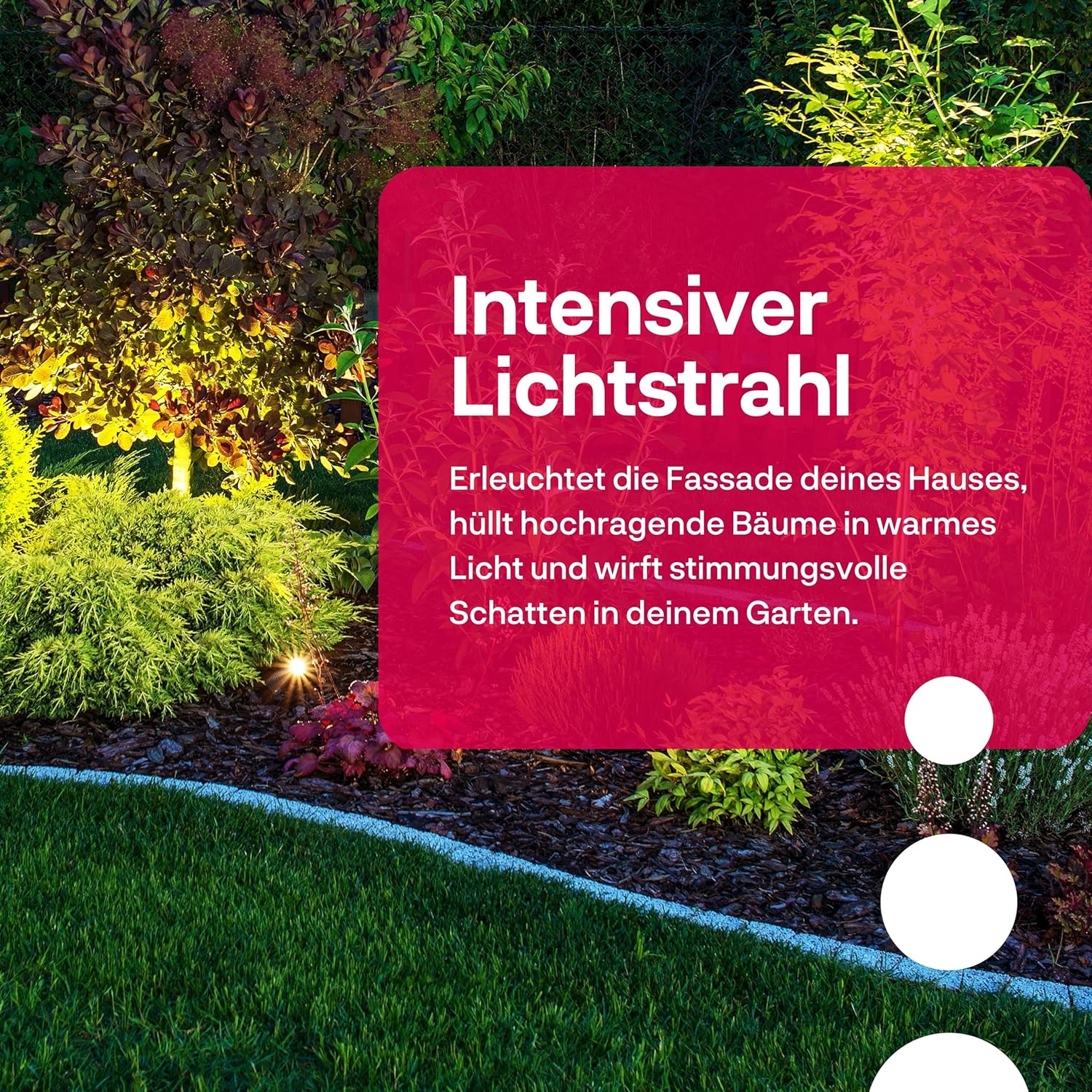 innr Smart Gartenstrahler, Zigbee, Funktioniert mit Hue* und Alexa (Bridge erforderlich), White & Color, LED Strahler, Spotlicht außen, Außenlampe, IP67 wasserdicht, Komplettset (3-Pack)