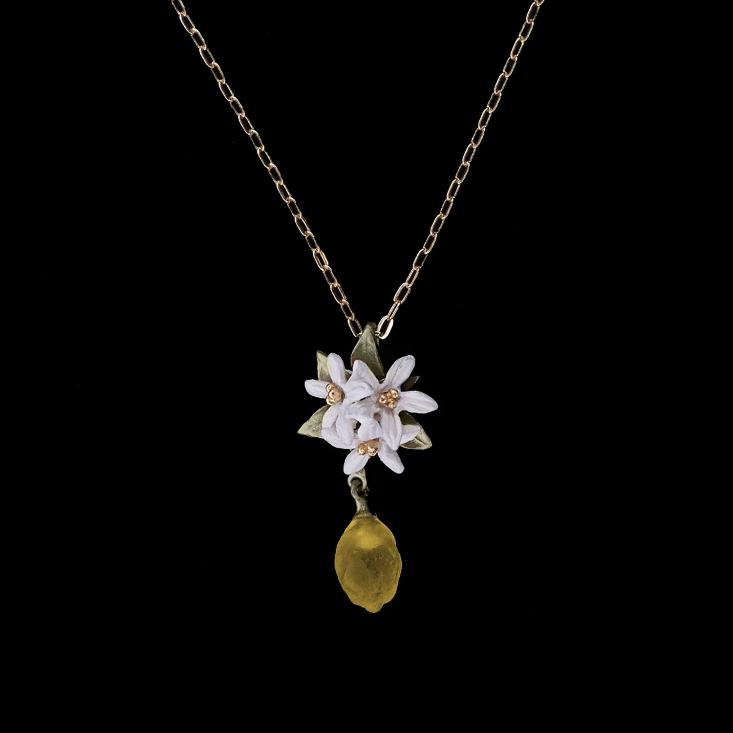 Zitrone Kette mit Anhnger - Blume