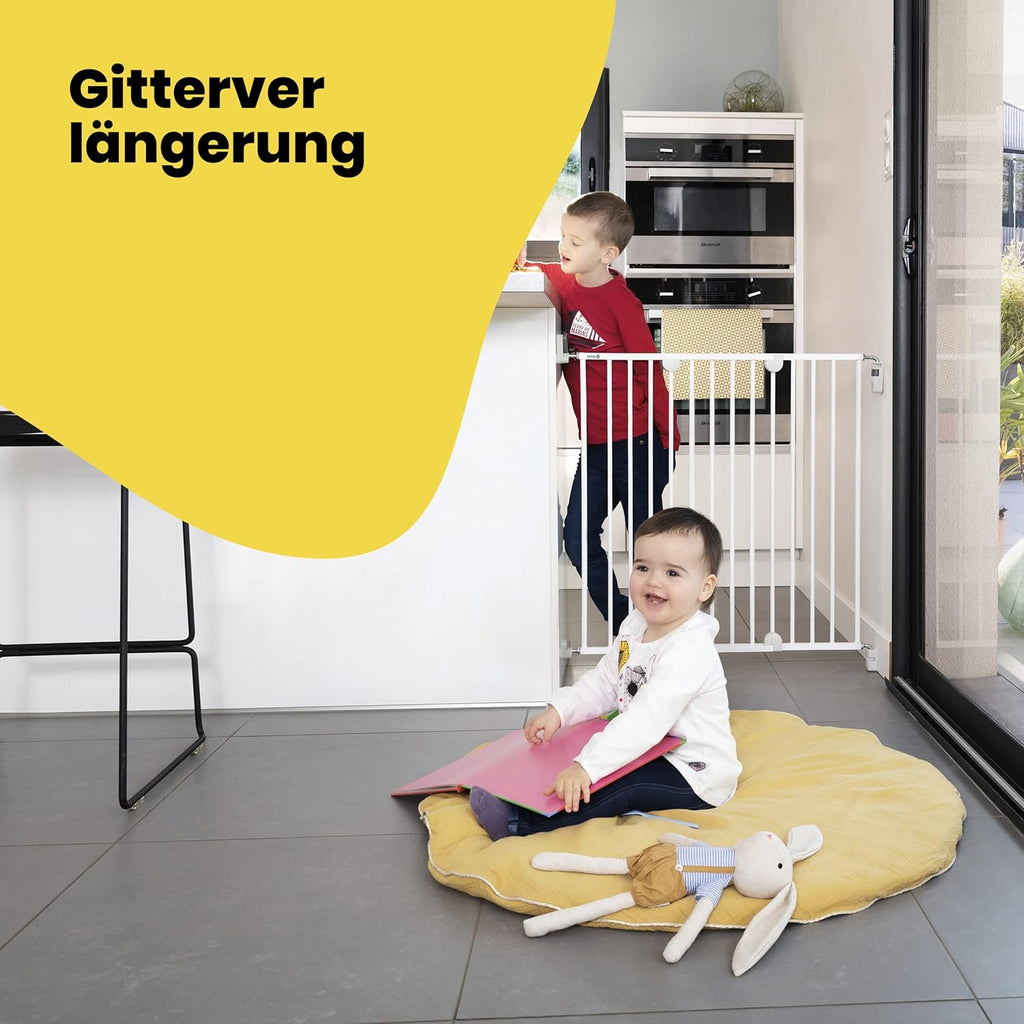 Safety 1st Easy Close Extra Tall, extra hohes (91 cm) Sicherheitsgitter aus Metall, druckfest, ideal für Kinder und Haustiere, mit einer Breite, die sich von 73 auf 80 cm ausdehnen lsst, wei